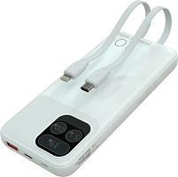 MORE CHOICE (4620202550606) PB55-10 с кабелем 1USB 3.0A - 10000mAh белый Зарядное устройство MORE CHOICE (4620202550606) PB55-10 с кабелем 1USB 3.0A -