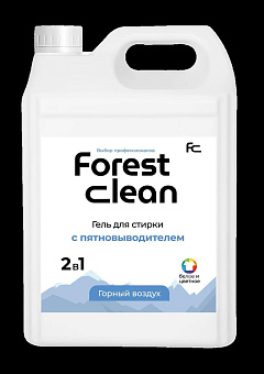 FOREST CLEAN 2в1 Гель для стирки белья с ПЯТНОВЫВОДИТЕЛЕМ "Горный воздух" 5л Гель для стирки белья