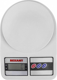 REXANT (72-1003) Весы настольные электронные, универсальные, от 1 гр. до 5 кг, пластик Весы настольные электронные, кухонные