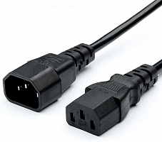 GOPOWER (00-00024537) кабель питания C14 (m)-C13 (f) 1.8м ПВХ 0.75мм удлинитель черный (1/10/100) Кабель