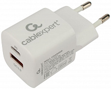 Cablexpert (21079) MP3A-PC-46, QC3.0/PD, 2 порта: USB и Type-C, белый, пакет Универсальный адаптер питания