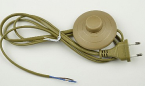 UNIEL (UL-00004436) UCX-C20/02A-170 BROWN Сетевой шнур с вилкой и выключателем