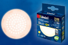 UNIEL (UL-00003722) LED-GX53-10W/WW/GX53/FR PLZ01WH матовая Теплый белый свет 3000K Лампа светодиодная