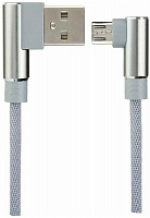 PERFEO (U4805) USB A вилка - Micro USB вилка, 2.4A, угловой, серый, длина 1 м., Micro Premium Кабель