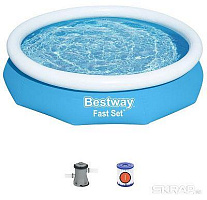 BESTWAY Бассейн надувной 305 х 66 см Bestway 57458 Бассейн надувной