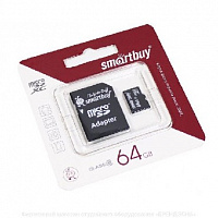 SMARTBUY (SB64GBSDCL10-01LE) MicroSDXC 64GB Class10 LE + адаптер Карта памяти