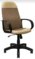 ЯрКресло Кресло Кр33 ТГ ПЛАСТ С12(ткань бежевая+коричневая)/ЭКО2(экокожа слоновая кость) Кресло компьютерное