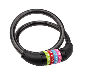 ЧЕТЫРЕ СЕЗОНА (79-0266) ТРОСОВЫЙ КОДОВЫЙ ЗАМОК 65 СМ, ЧЕРНЫЙ Разное