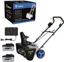 DEKO ST412-6, 2*20В, 2*6.0Ач, 50см, 2 фары 083-4445 Снегоуборщик аккумуляторный