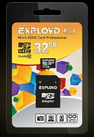 EXPLOYD MicroSDHC 32GB Class10 + адаптер SD [EX032GCSDHC10-AD] Карта памяти