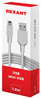 REXANT (18-1134) Кабель USB-mini USB/PVC/white/1,8m/REXANT Дата-кабель
