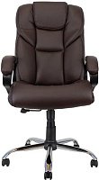 ЯРКРЕСЛА Кр87 ТГ ЭКО3(экокожа шоколад)/крестовина хром/подлокотники пластик черный Кресло руководителя