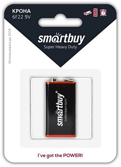 SMARTBUY (SBBZ-9V01B) Батарейка солевая крона 6F22/1B Элементы питания