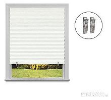 РЫЖИЙ КОТ Самоклеящиеся шторы-плиссе Skandi, размер 90х180см, цвет белый 105045 Самоклеящиеся шторы-плиссе