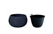 PROSPERPLAST Кашпо SPLOFY BOWL DKSP370-S433 антрацит 2пр 9л Кашпо PROSPERPLAST Кашпо SPLOFY BOWL DKSP370-S433 антрацит 2пр 9л