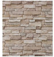 РЫЖИЙ КОТ Панель самоклеящаяся Кирпич 70х77см, бежево-коричневый Панель самоклеящаяся