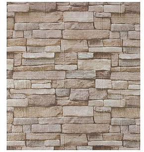 РЫЖИЙ КОТ Панель самоклеящаяся Кирпич 70х77см, бежево-коричневый Панель самоклеящаяся