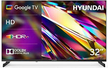 HYUNDAI Телевизор LED 32" H-LED32BS5011 Google TV Frameless Metal черный/черный HD 60Hz DVB-T DVB-T2 DVB-C DVB-S DVB-S2 USB WiFi Smart TV