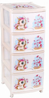 АЛЬТЕРНАТИВА М1240 детский (д/дев.) 4-х секционный Комод АЛЬТЕРНАТИВА М1240 детский (д/дев.) 4-х секционный