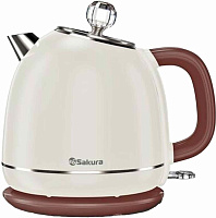SAKURA SA-2187WBR 1,7л белый/коричневый Чайник эл.