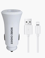 MORE CHOICE (4627151192093) AC23i 2USB 2.4A для 8-pin White АЗУ