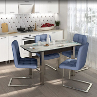 БИТЕЛ ФЛОРИДА (нога милан) СМ-7 ВЕНГЕ/ВЕНГЕ/Хром Стол обеденный раскладной