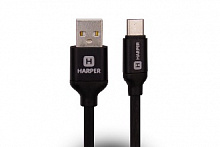 HARPER SCH-730 BLACK (USB TYPE C, 1м, оплетка силикон)