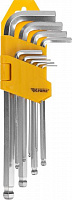 KRANZ (KR-12-5211) Набор ключей имбусовых HEX 1,5-10 мм, CrV, 9 шт., удлиненные, с шаром Имбусовый ключ