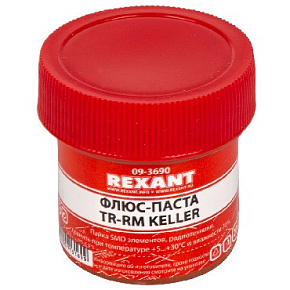 REXANT (09-3690) ФЛЮС ДЛЯ ПАЙКИ , ПАСТА TR-RM KELLER, 20 МЛ, БАНКА Флюсы для пайки