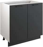 МЕБЕЛЬ-КОМПЛЕКС Шкаф - стол 80см с двумя дверцами Simple Н800 Антрацит/ Белый (1 кор.) Кухонный модуль