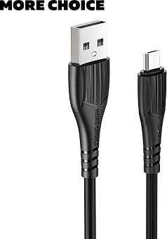 MORE CHOICE (4627151192772) K22m USB 2.0A microUSB черный - 1,0m Кабель