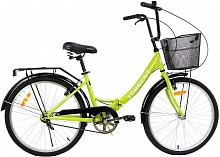 TORRENT Discovery (рама сталь 16" складная, дорожный, 1скорость, колеса 24д., корзина) 4000009 Зеленый Велосипед