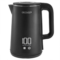 DELTA LUX DE-1023 black (1,8л. металл/пластик) Чайник электрический DELTA LUX DE-1023 black (1,8л. металл/пластик)