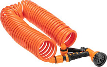 ЧЕТЫРЕ СЕЗОНА (62-0270) Шланг спиральный, 15м х 8мм, пистолет-распылитель, 2 коннектора, адаптер Набор поливочный ЧЕТЫРЕ СЕЗОНА (62-0270) Шланг спирал