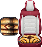 NOVA BRIGHT (коврик) массажная деревянная, бежевая с рисунком, противоскользящая основа 48144 Накидка на сидение