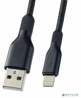 PERFEO (I4318) USB A вилка - Lightning вилка, 2.4A, черный, длина 1 м., Light SOFT Кабель