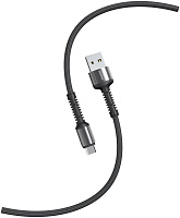 SMARTBUY (iK-3112-S26bg) S26 Type C черн./сер.,3 А,QC,нейл.,1 м Кабель