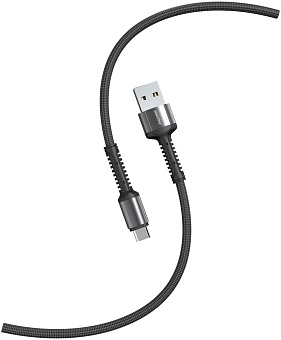 SMARTBUY (iK-3112-S26bg) S26 Type C черн./сер.,3 А,QC,нейл.,1 м Кабель