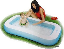 INTEX Бассейн надувной 166x100x28 см. Прямоугольный с надувным дном (в коробке) Арт. 57403NP Бассейн надувной