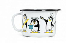 ЭСТЕТ ЭТ-72333 Кружка "Пингвины" со сливным носиком 1,0л (55840) Кружка
