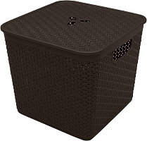 KEEPLEX KL130511011 Rattan для хранения со съемной крышкой 21л квадратная 30х30х28см темный каштан Система хранения вещей