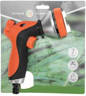 ЧЕТЫРЕ СЕЗОНА Пистолет-распылитель многофункциональный с прорезиненной ручкой и курком, 7 режимов