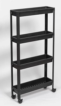 VIOLET VIKEA 4-х ярусная узкая (черная) 782407 Этажерка