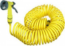 INBLOOM Шланг спиральный для полива, 15м, 5 реж., быстросъемный соединитель, ПВХ (168-003) Шланг для полива