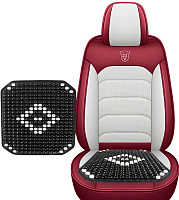 NOVA BRIGHT (коврик) массажная деревянная, черная с рисунком, противоскользящая основа 48449 Накидка на сидение