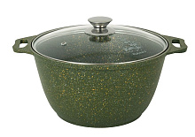 KUKMARA ж/к41tsml а/пр литая 4,0л стекл/кр Trendy style malachite Кастрюля