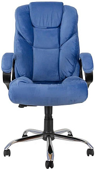 ЯРКРЕСЛА Кр87 ТГ HT46(ткань голубая)/крестовина хром/подлокотники пластик черный Кресло руководителя