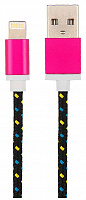 REXANT (18-4245) USB-Lightning кабель для iPhone/nylon/black-blue-yellow/1m/REXANT Дата-кабель
