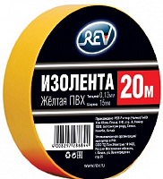 REV 28684 4 Изолента ПВХ 0,13*15мм Желтая 20м Изолента ПВХ