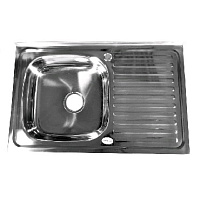 FABIA 62274L Мойка 80х50 наклад левая 0.6 мм + большой сифон с переливом Мойка накладная